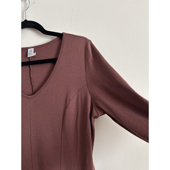 Peruvian Connection LARGE Maxi Long Length Dress V Neck Stretchy Boho‎ Brown - Picture 4 of 6